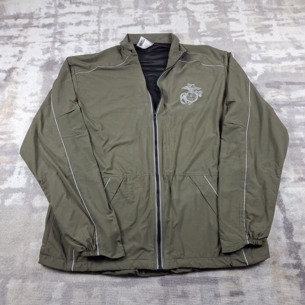 New Balance USMC PT Track Suit Set Large XLong Jacket Pants Marine Corps Olive